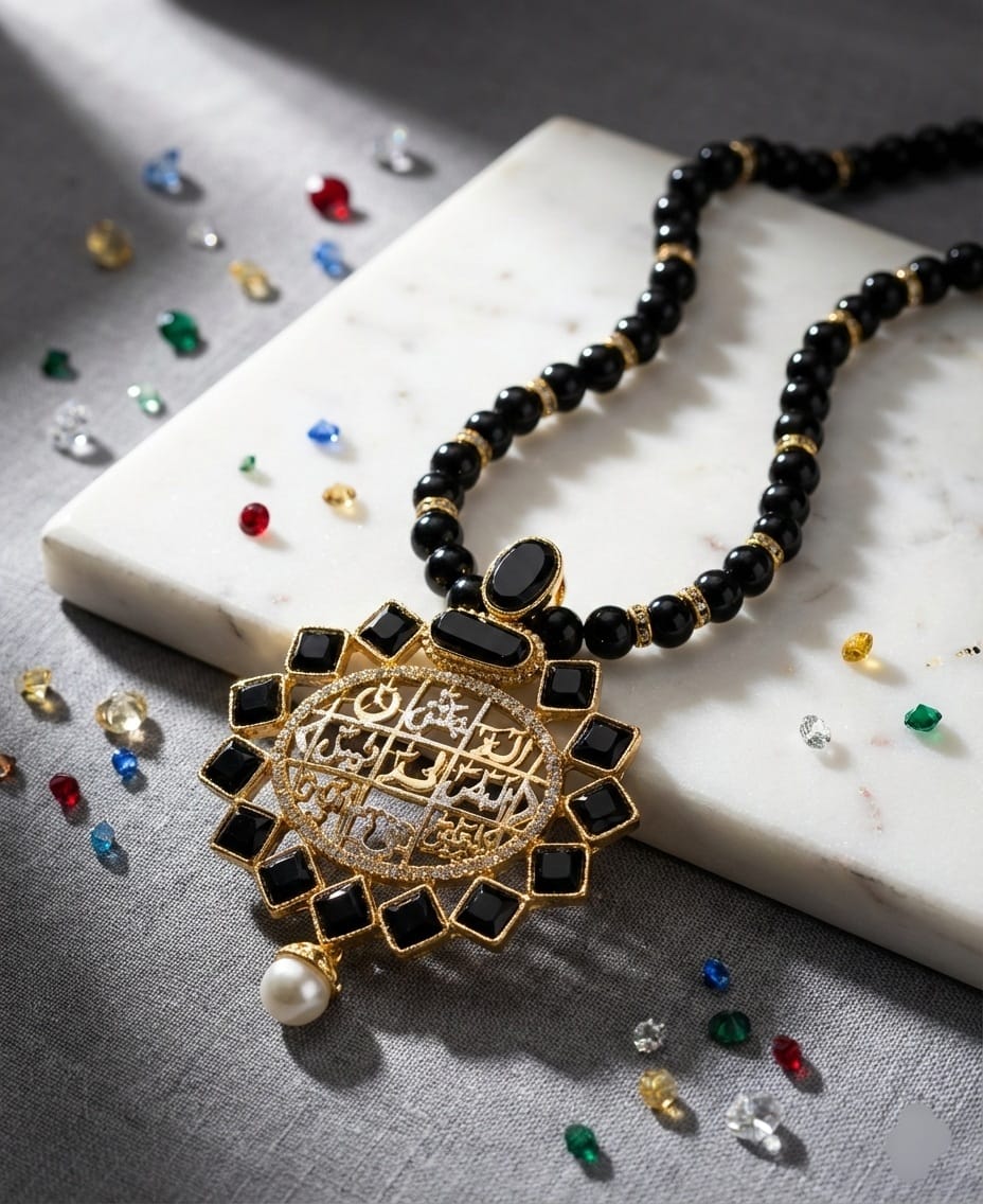 Beautiful fine quality calligraphy pendent with mala