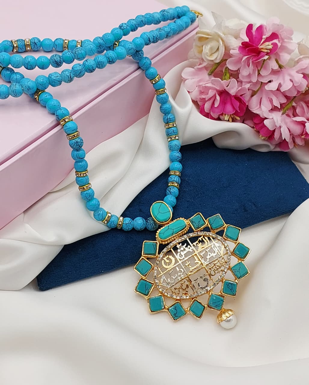 Beautiful fine quality calligraphy pendent with mala