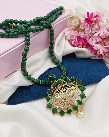 Beautiful fine quality calligraphy pendent with mala