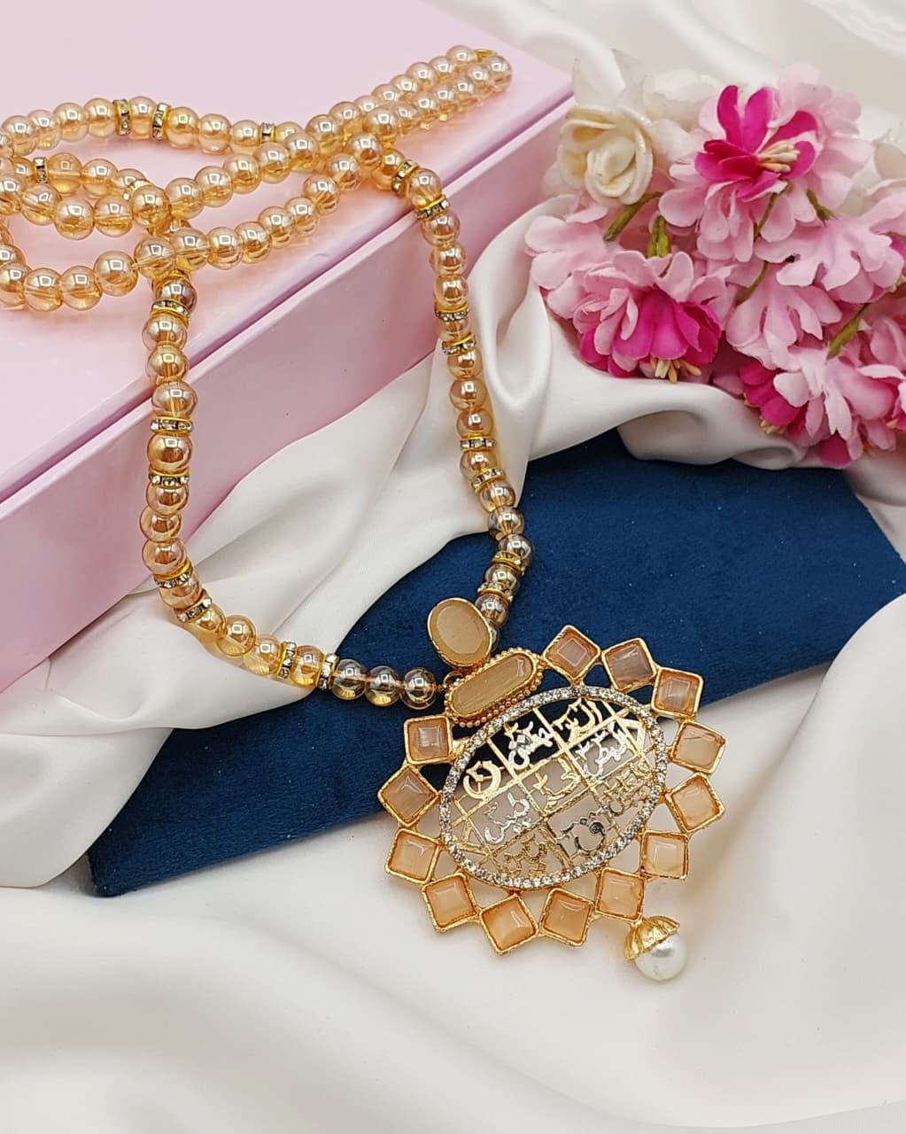 Beautiful fine quality calligraphy pendent with mala